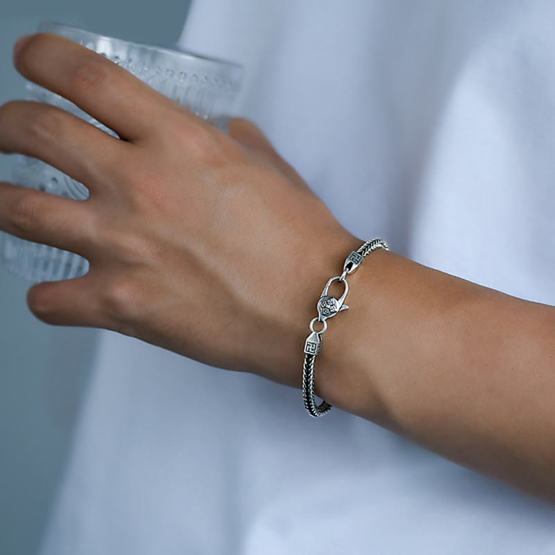 Buddha Stones Tybetańskie Podwójne Dorje Wadżra Swastyka Duchowa Bransoletka Łańcuchowa Mocy