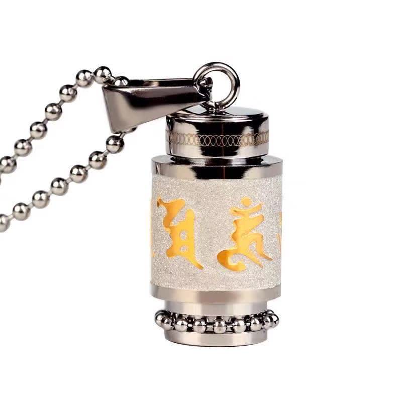 Buddha Stones Tybet Om Mani Padme Hum Shurangama Mantra Tytanowa stal Mądrość Amulet Naszyjnik Wisiorek - image 17