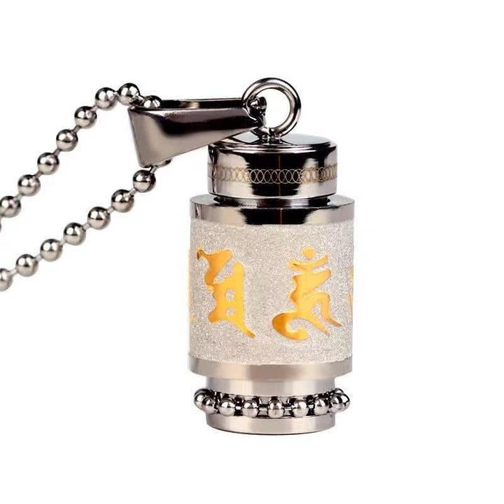 Buddha Stones Tybet Om Mani Padme Hum Shurangama Mantra Tytanowa stal Mądrość Amulet Naszyjnik Wisiorek - image 17