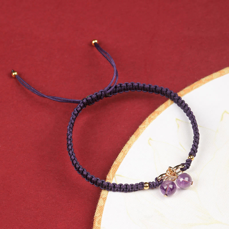 Buddha Stones Naturalny Kwarc Truskawkowy Ametyst Zielony Phantom Koralik Pozytywna Bransoletka