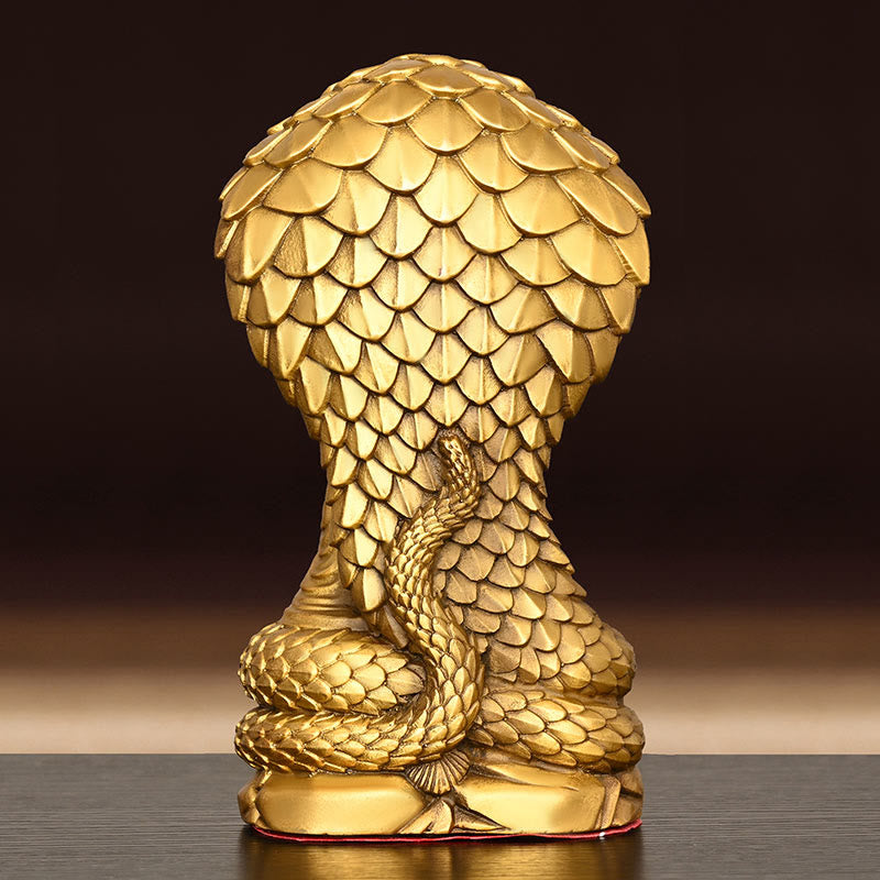 Buddha Stones Budda Siakjamuni Figurka węża Spokój Miedziana statua Ofiara domowa Dekoracja