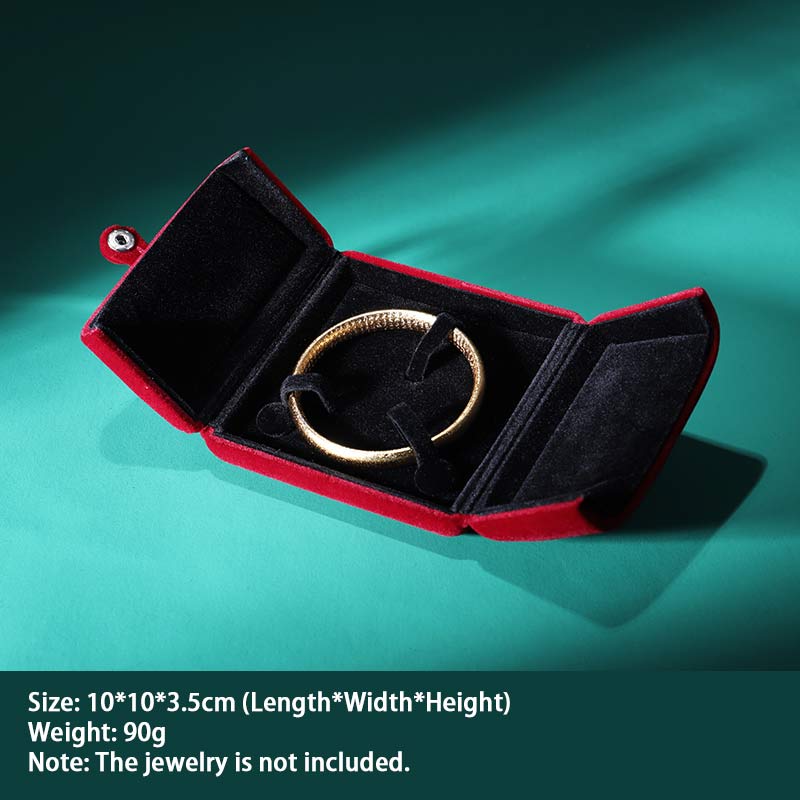 Pudełko do przechowywania biżuterii Flanelowe pudełko prezentowe - Wino czerwone - Pudełko na bransoletki - image 9