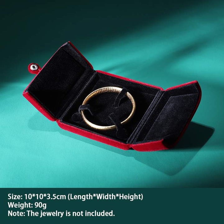 Pudełko do przechowywania biżuterii Flanelowe pudełko prezentowe - Wino czerwone - Pudełko na bransoletki - image 9