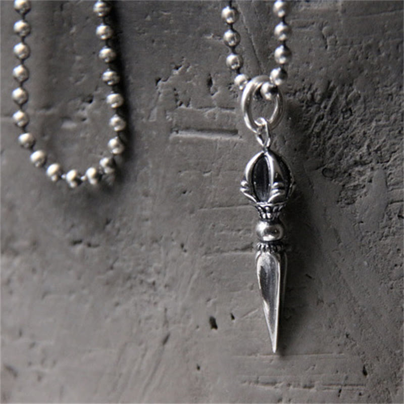 Buddha Stones 925 Srebro Sterlingowe Dorje Vajra Duchowa Moc Naszyjnik Wisiorek