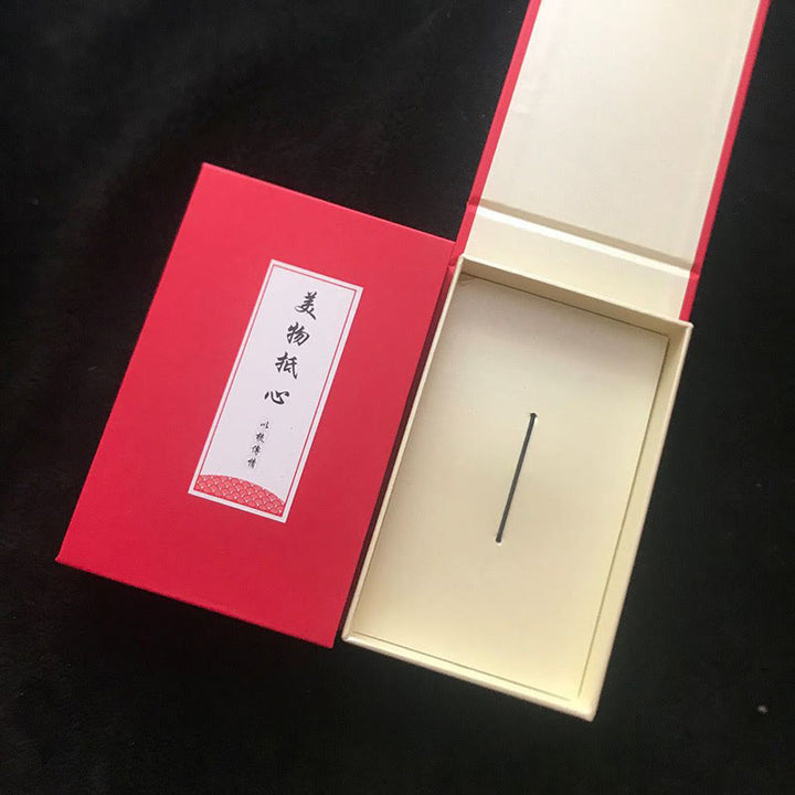 Mały liść czerwonego drzewa sandałowego, słodki króliczek, uspokajający grzebień z pudełkiem prezentowym