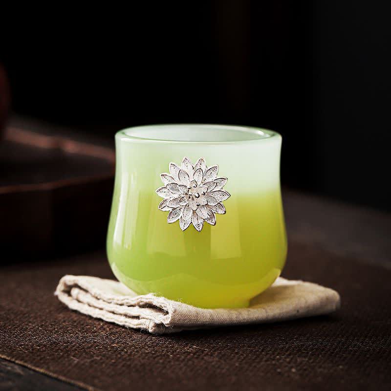 Buddha Stones Lotos Smok Feniks Kwiat Ceramiczny Filiżanka Filiżanki do Herbaty