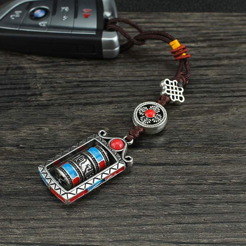 Buddha Stones Sześć Prawdziwych Słów Modlitewny Obrót Koła Węzeł Błogosławieństwo Brelok Dekoracja