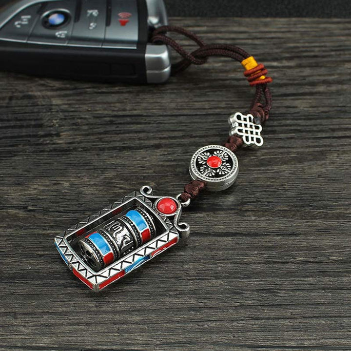 Buddha Stones Sześć Prawdziwych Słów Modlitewny Obrót Koła Węzeł Błogosławieństwo Brelok Dekoracja