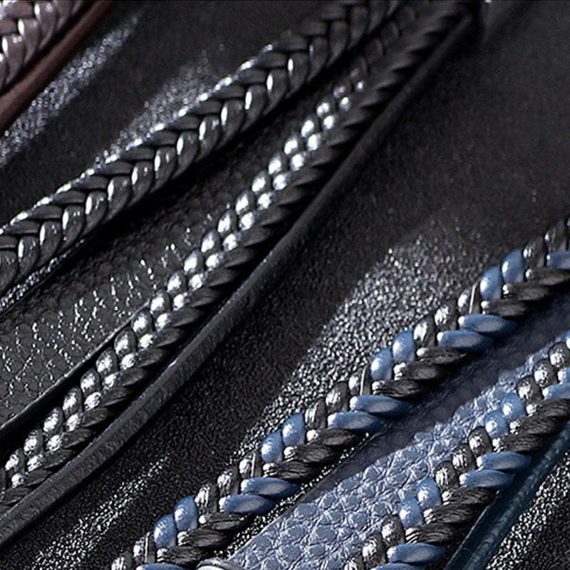 Buddha Stones Złe Oko Tygrysie Oko Ochrona Koralikowa Wielowarstwowa Bransoletka Pleciona