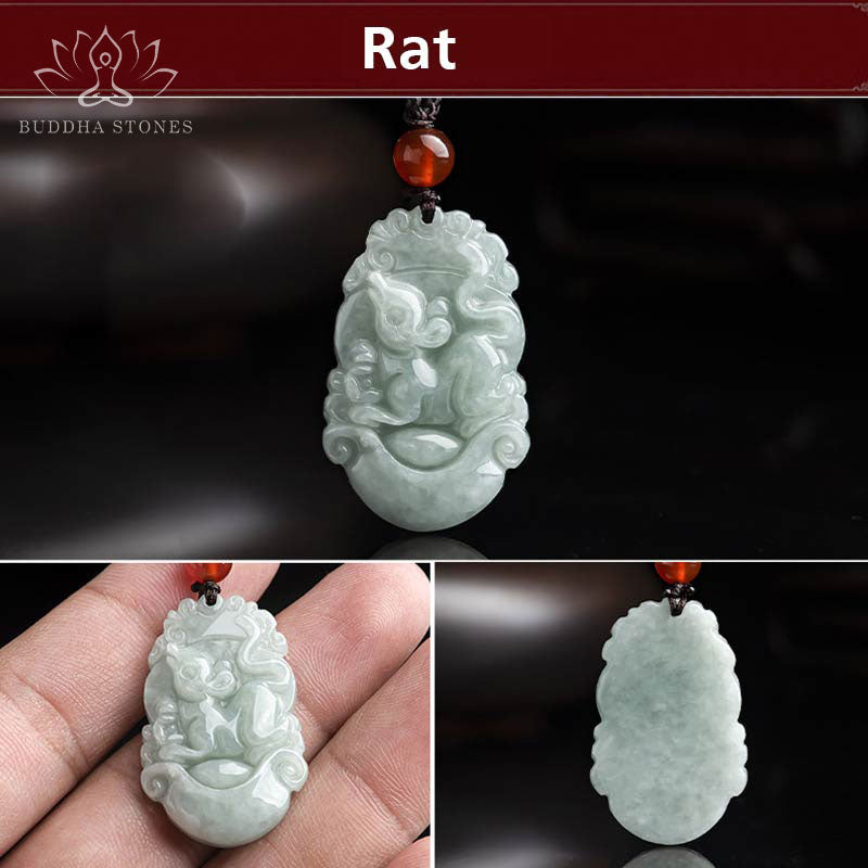 Naszyjnik z Buddha Stones Naturalny Jadeit 12 Chiński znak zodiaku Sukces - image 7