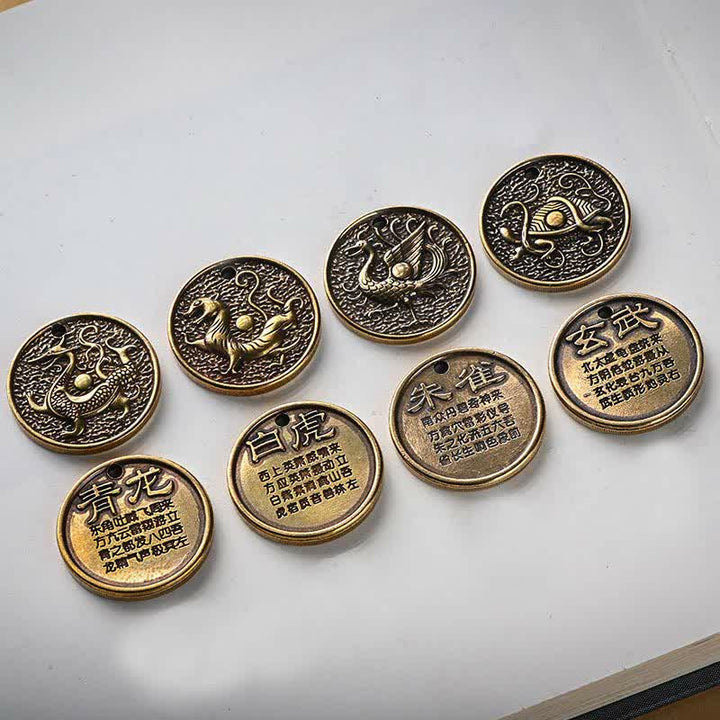 Buddha Stones Cztery symbole Błękitny Smok Biały Tygrys Cynobrowy Ptak Czarny Żółw Brelok