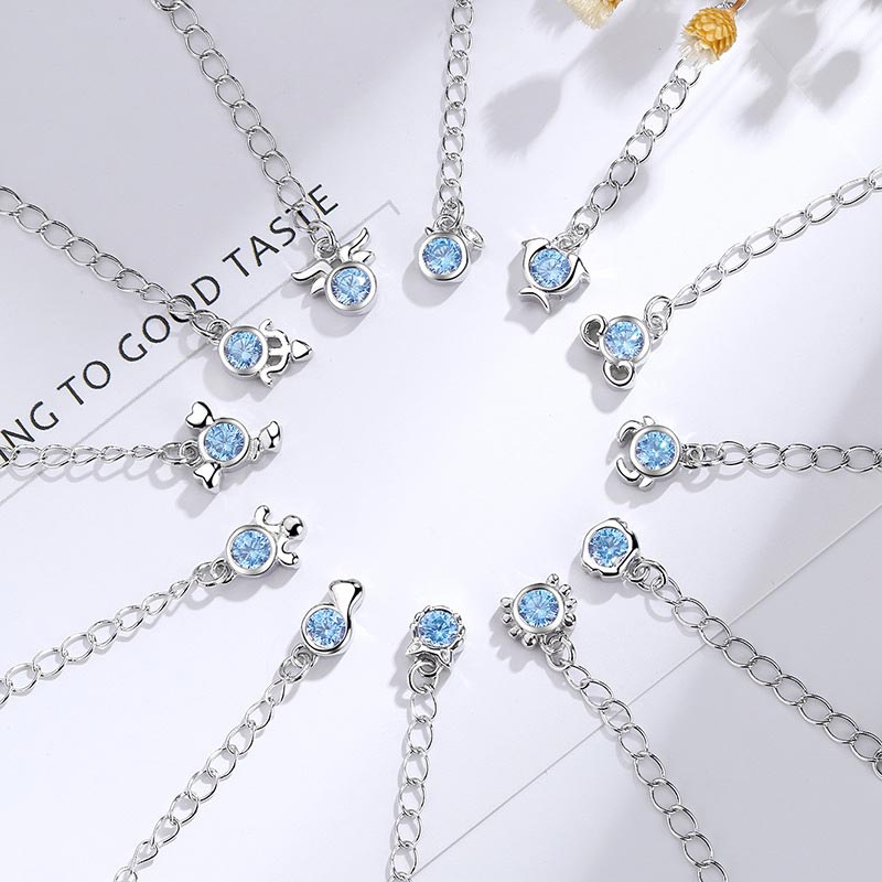 Buddha Stones 925 Miedź Posrebrzana 12 Konstelacji Zodiaku Bransoletka z Charmsami