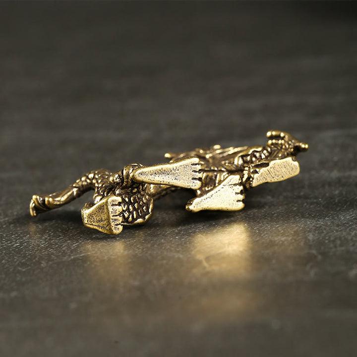 Buddha Stones Rok Smoka Mini Mosiężny Smok Ochrona Szczęścia Dekoracja Domu