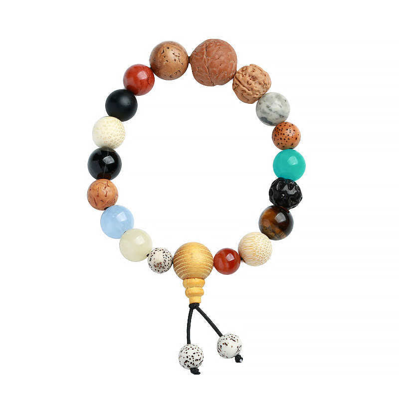 Bransoletka na nadgarstek Mala z Buddha Stones Bodhi Seed Agat Wisdom Harmony