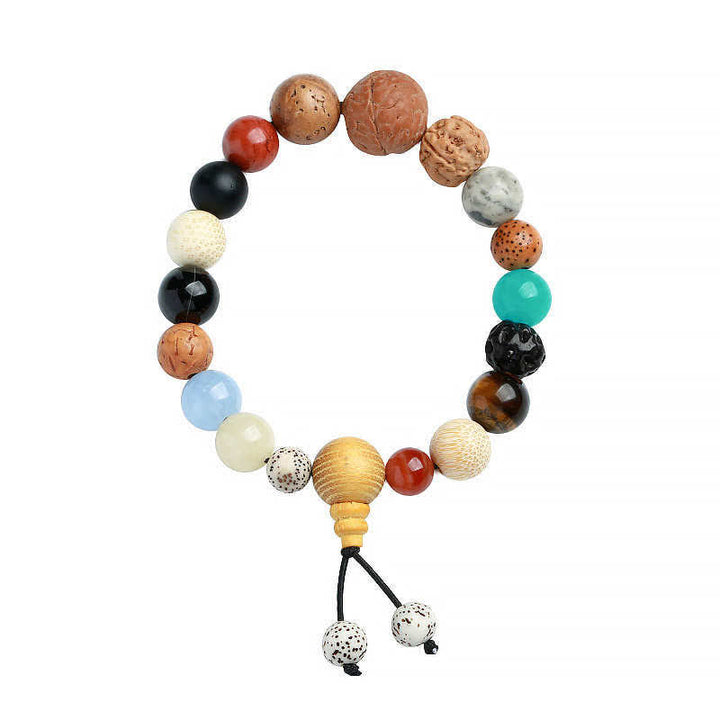 Bransoletka na nadgarstek Mala z Buddha Stones Bodhi Seed Agat Wisdom Harmony
