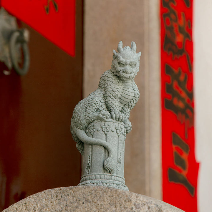 Buddha Stones Feng Shui Stojący Siedzący Smok Sukces Szczęście Dekoracja Domu