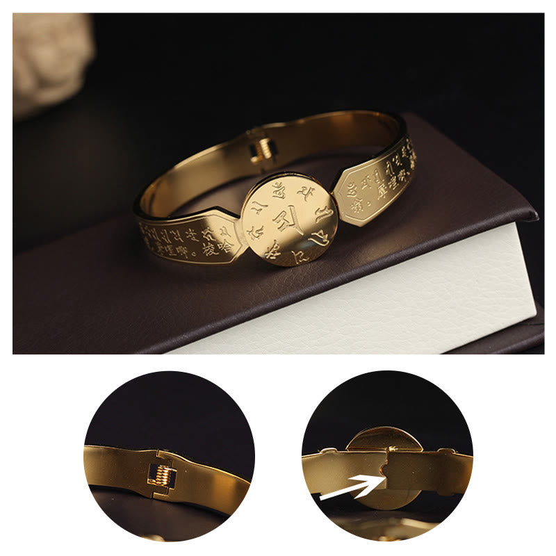 Buddha Stones Yin Yang Lotos Om Mani Padme Hum Mantra Bransoletka Harmonia ze stali tytanowej