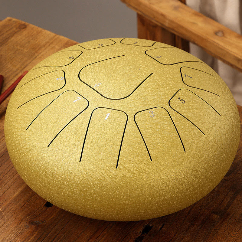 Buddha Stones stalowy językowy Dźwięk uzdrawiający uważność medytacja joga zestaw perkusyjny 11 nut 8 cali - Złoto - image 0