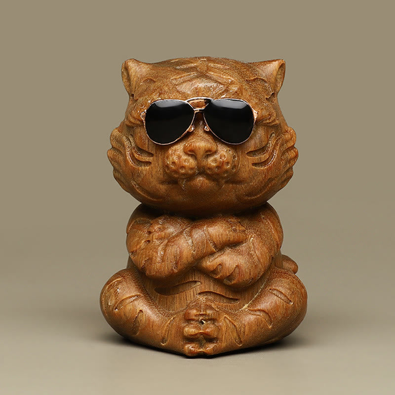 Buddha Stones Małe Zielone Drzewo Sandałowe Tygrys Grawerowane Pozytywne Dekoracje Biurka