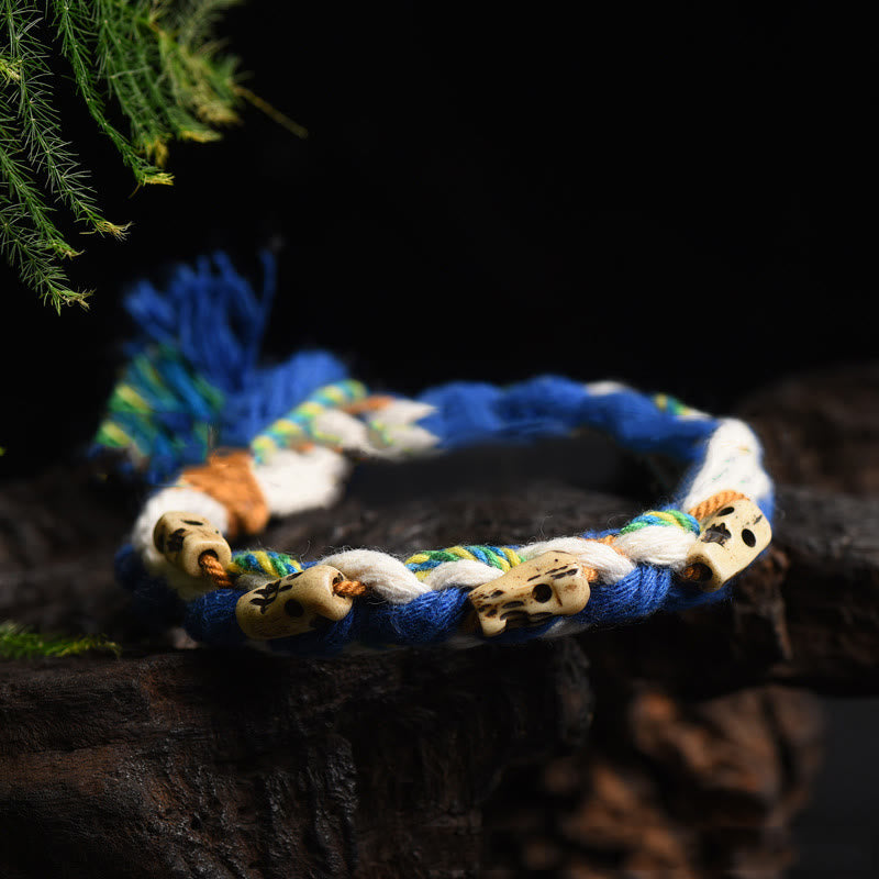 Buddha Stones Tybetańskie Zakiram Bogini Bogactwa Koraliki Grawerowane Ręcznie Bransoletka Szczęścia