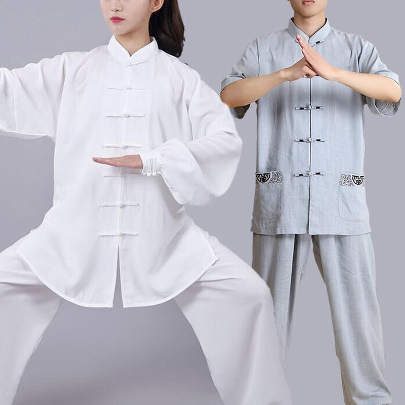 Buddha Stones Medytacja Zen Modlitwa Duchowa Tai Chi Qigong Praktyka Unisex Haft Odzież Zestaw - image 1