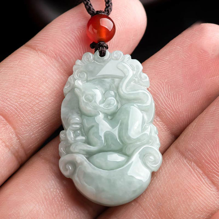 Naszyjnik z Buddha Stones Naturalny Jadeit 12 Chiński znak zodiaku Sukces - image 5