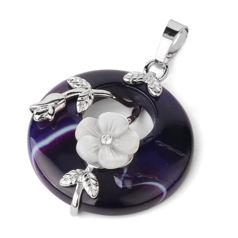 Buddha Stones Różne Kryształy Ametyst Zielony Awenturyn Kwiat Uzdrawiający Naszyjnik Wisiorek