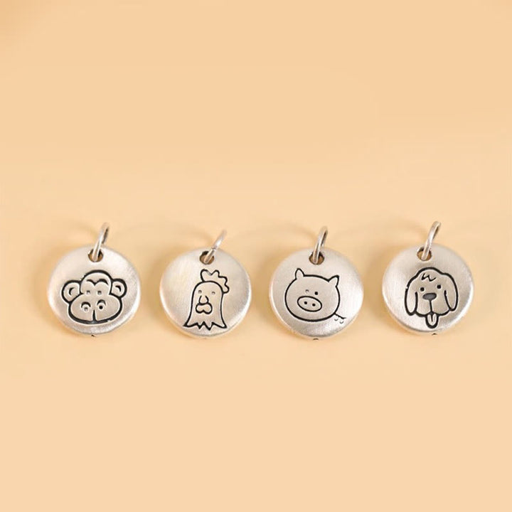 Buddha Stones Ręcznie robione 999 Srebro Sterling Rok Smoka Uroczy Chiński Zodiak Szczęście Pleciona Bransoletka