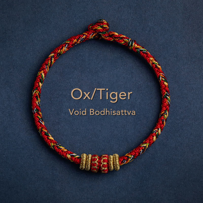Buddha Stones Tybet Ręcznie Robione Chińskie Zodiak Natal Budda Szczęście Siła Bransoletka z Plecionego Sznurka