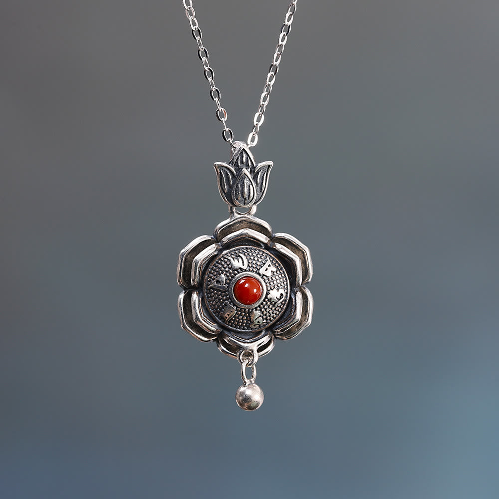 Buddha Stones 925 Srebro Sterling Om Mani Padme Hum Lotus Naszyjnik Pokoju Wisiorek Kolczyki - image 2