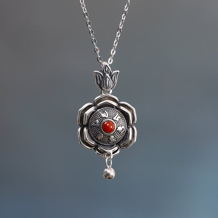 Buddha Stones 925 Srebro Sterling Om Mani Padme Hum Lotus Naszyjnik Pokoju Wisiorek Kolczyki - image 2