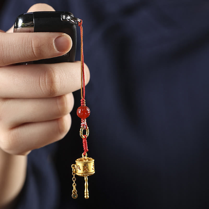 Buddha Stones Tybetańskie Om Mani Padme Hum Koło Modlitewne Amulet Urok Ochrona Telefon Wiszący Dekoracja