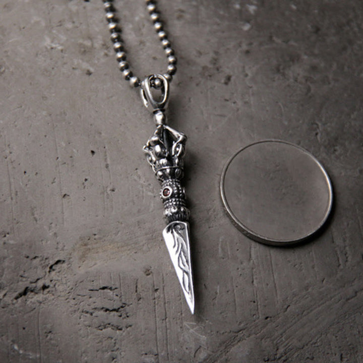 Buddha Stones 925 Srebro Sterlingowe Dorje Vajra Oświecenie Naszyjnik Łańcuszek Wisiorek