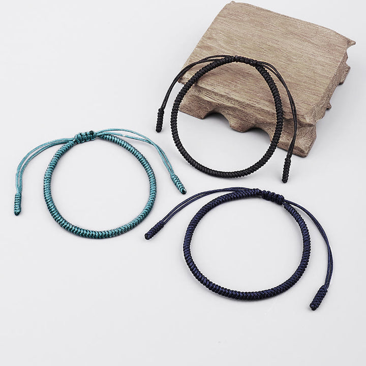 Buddha Stones Tybetańskie 3 sztuki King Kong Knot Ręcznie Robiony Amulet Bransoletka Siłowa