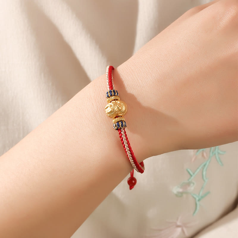 Buddha Stones 925 Srebro Sterlingowe Baby Dragon Szczęście Siła Ręcznie Pleciona Bransoletka