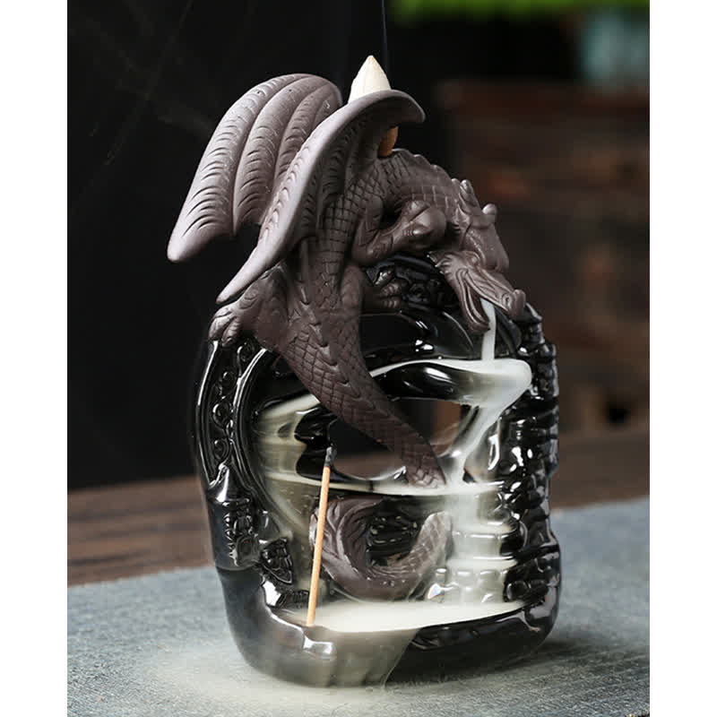Buddha Stones Nordycki Pterozaur Smok Ceramiczny Cofający się Dym Fontanna Ochrona Uzdrawiający Kadzielnica Dekoracja