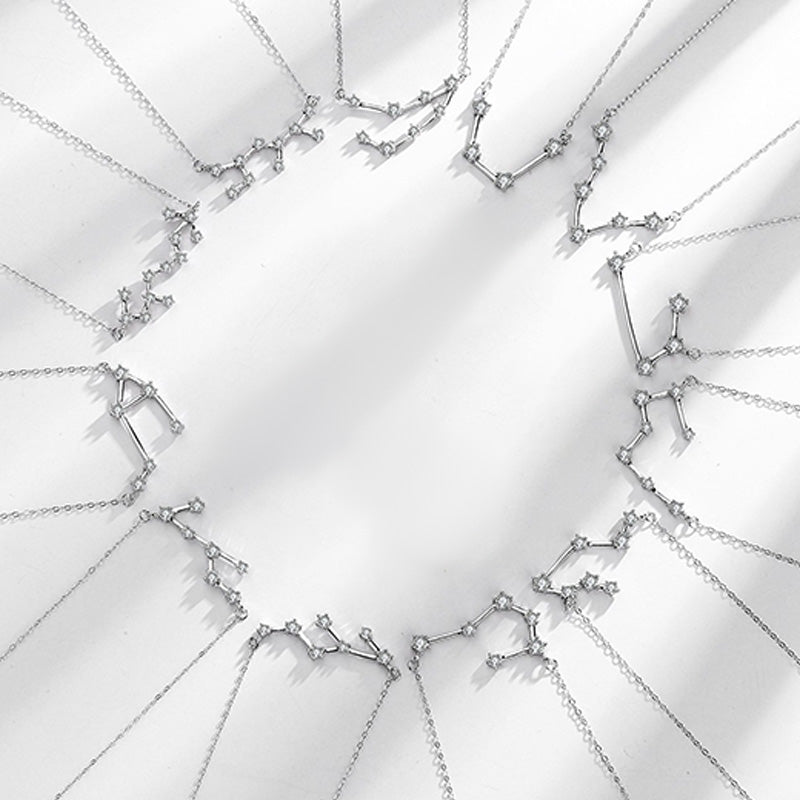 Buddha Stones 925 Srebro Sterling 12 Konstelacji Zodiaku Astrologia Błogosławieństwo Naszyjnik Wisiorek