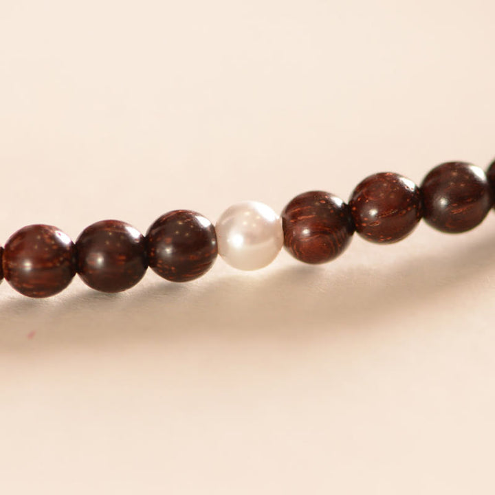 Bransoletka ochronna z Buddha Stones 925 ze srebra próby 925 z małym liściem i czerwonym drzewem sandałowym Fu Character