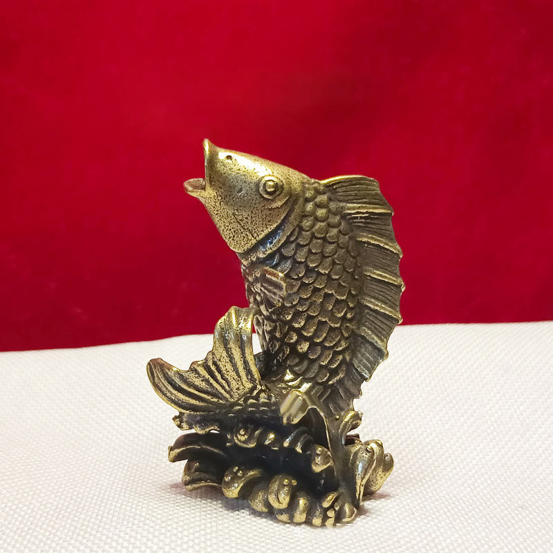 Buddha Stones Mini Mała Żaba Żółw Koi Ryba Ślimak Krab Miedź Bogactwo Dekoracja Domu