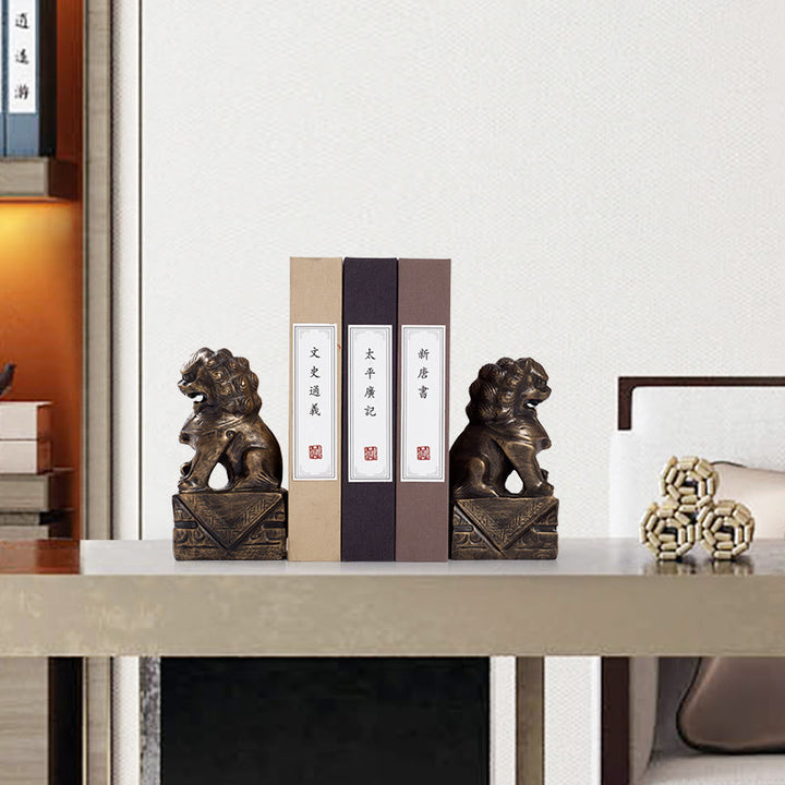 2 szt. posąg lwa odwaga siła żywica dekoracja biura domowego