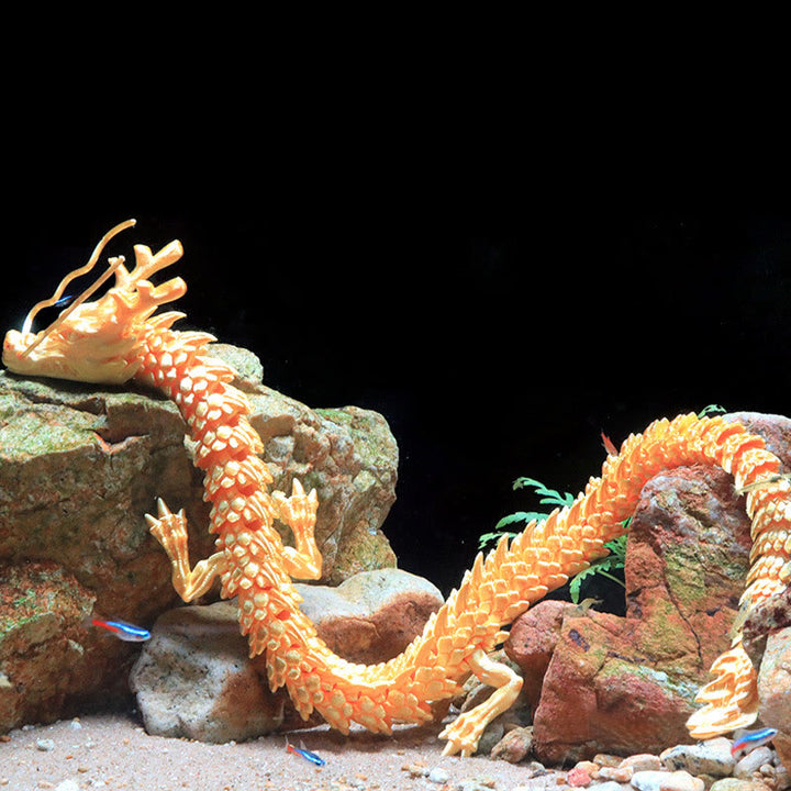 Buddha Stones Feng Shui Smok Świecący 3D Drukowany Smok Szczęście Sukces Dekoracja Domu