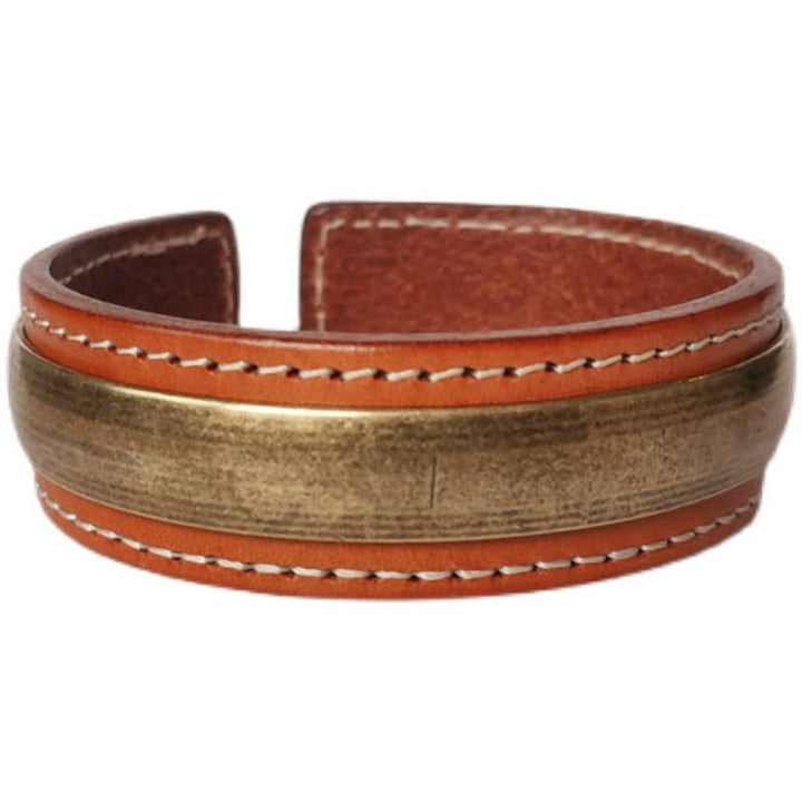 Buddha Stones 2szt. Om Mani Padme Hum Smok Feniks Miedziana Skórzana Bransoletka Pokoju Mankiet Bangle