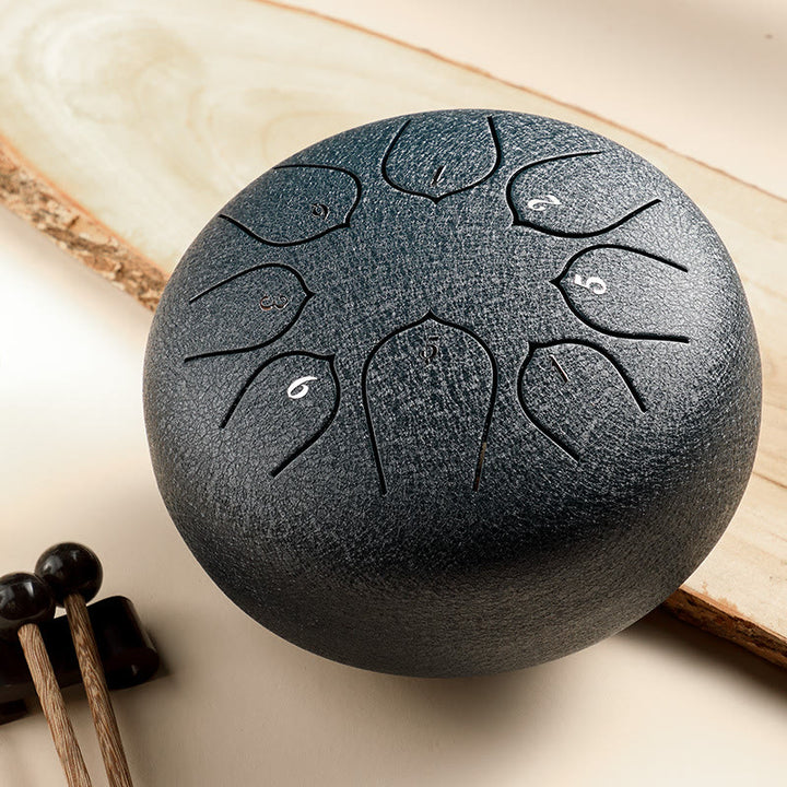 Buddha Stones językowy ze stali Dźwięk uzdrawiający Medytacja Wzór lotosu Zestaw perkusyjny 8 nut 6-calowy instrument perkusyjny