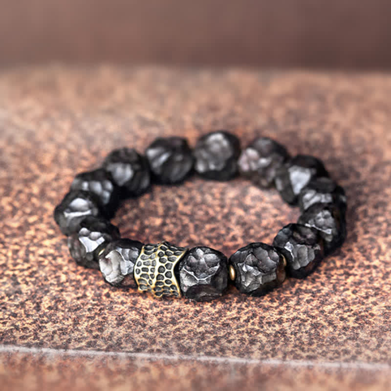 Bransoletka dla par z drewna hebanowego i miedzi Peace Balance