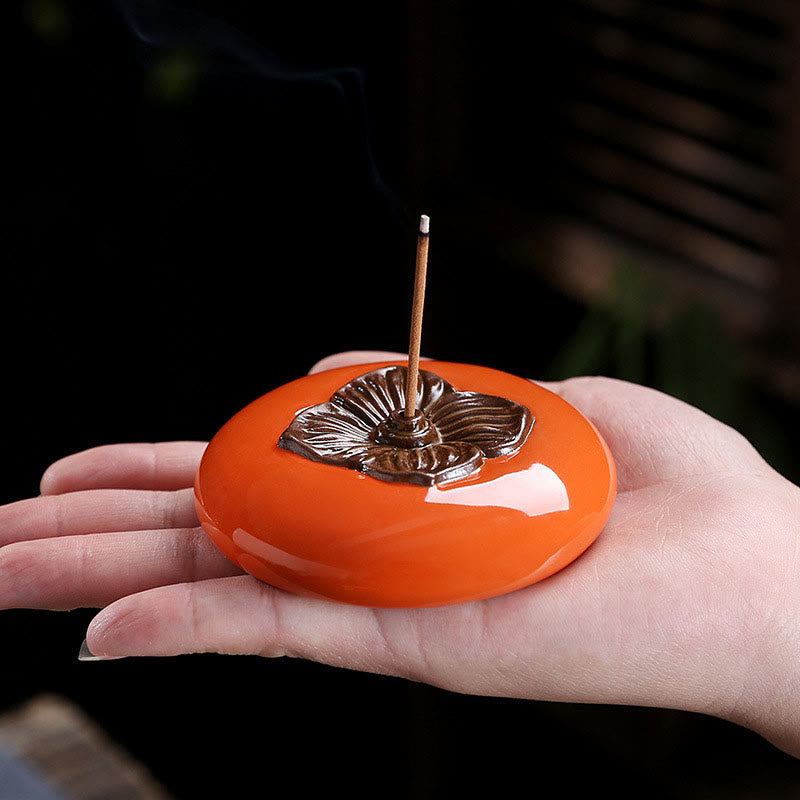 Kadzielnica ceramiczna Persimmon Meditation Healing Incense Burner Uchwyty na kadzidełka