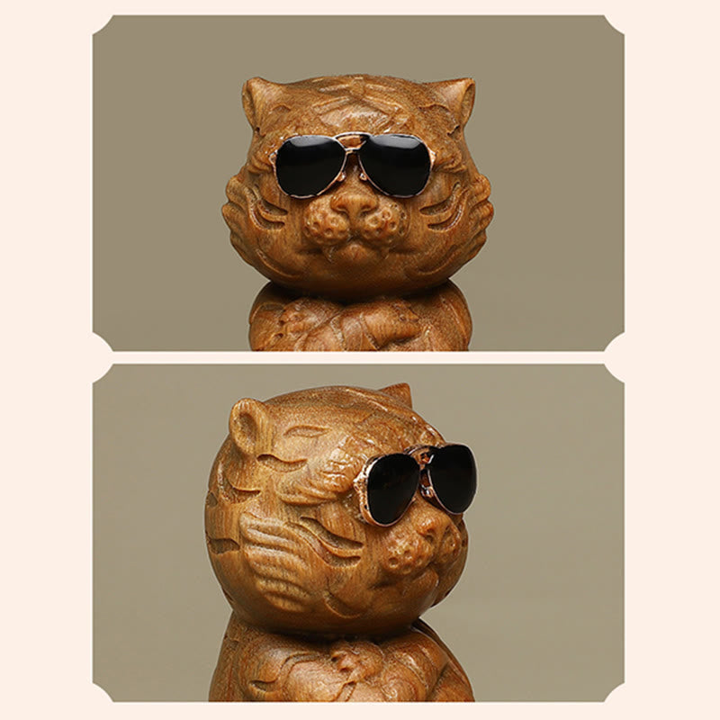 Buddha Stones Małe Zielone Drzewo Sandałowe Tygrys Grawerowane Pozytywne Dekoracje Biurka