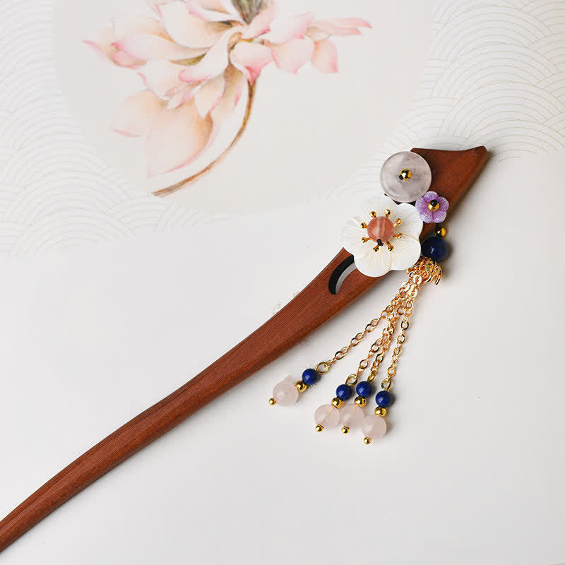 Czerwony sandałowiec różowy kryształowy urok uzdrawiająca spinka do włosów