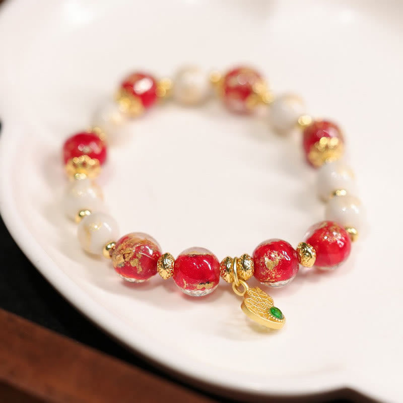 Buddha Stones Tykwa Bóg Bogactwa Urok Fortuny Liuli Szklane Koraliki Kadzidło Popiół Porcelanowa Bransoletka Koralikowa