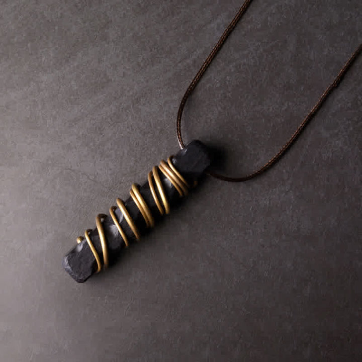 Buddha Stones Tybet Heban Drewno Miedź Równowaga Naszyjnik Pokój Wisiorek - Drewno hebanowe (równowaga ♥ spokój) - image 2