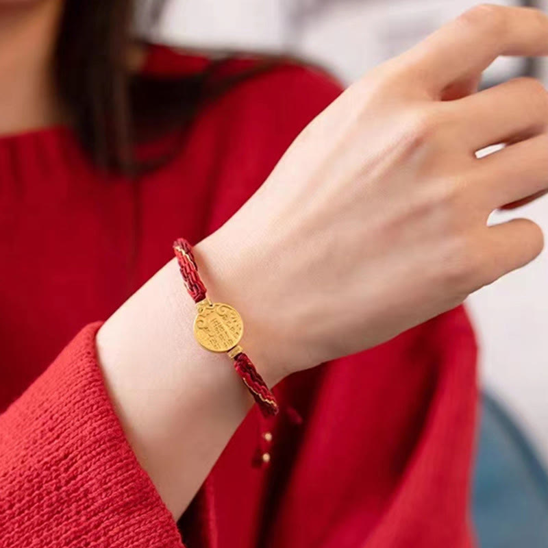 Buddha Stones Pięć kierunków Bogowie bogactwa Ręcznie robiona reinkarnacja Węzeł Ochrona sznurka Bransoletka warkoczowa